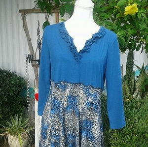 Upcycled tunic long sleeve dress size med-xl boho